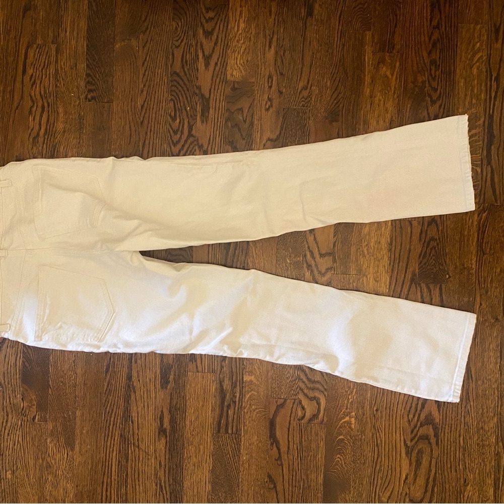 Zara TRF High Rise Stove Pipe Jeans, Oyster White, sz 26, US 2 - Picture 5 of 8